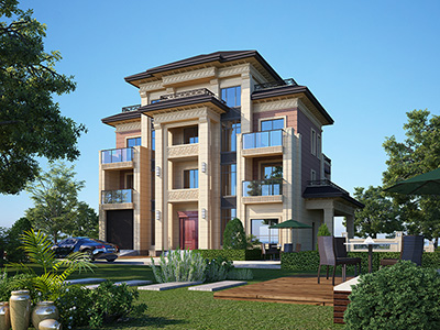 新款农村四层别墅设计图纸及效果图，外立面清新别致